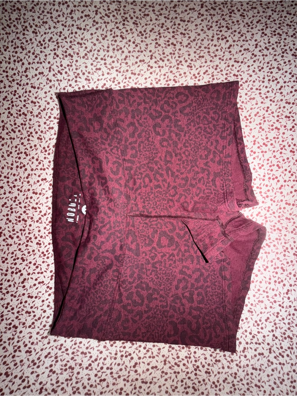 Burgundy Leopard Print High-Waist Shorts